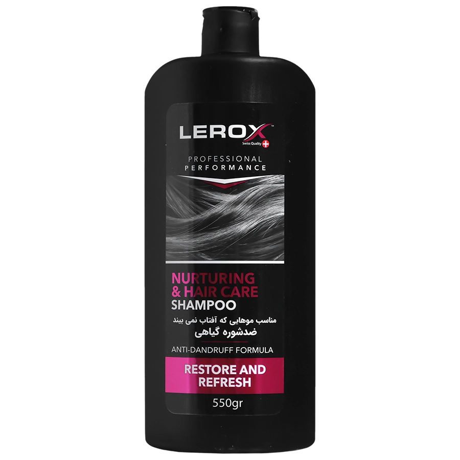 شامپو تقویت‌کننده مو لروکس مخصوص موهایی که آفتاب نمیبیند، ضد شوره گیاهی، وزن 550 گرم