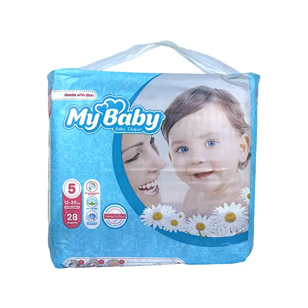 پوشک چسبی بچه مای بیبی آبی اکو سایز 5 بسته 28 عددی