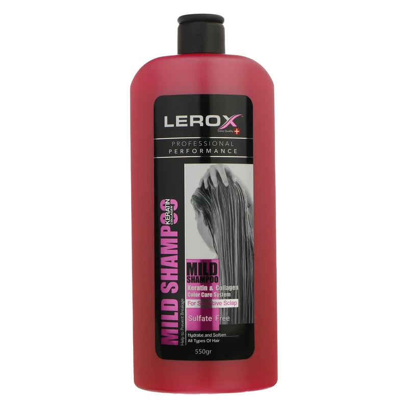 شامپو تقویت‌کننده و ترمیم کننده مو لروکس مدل کراتینه و کلاژن