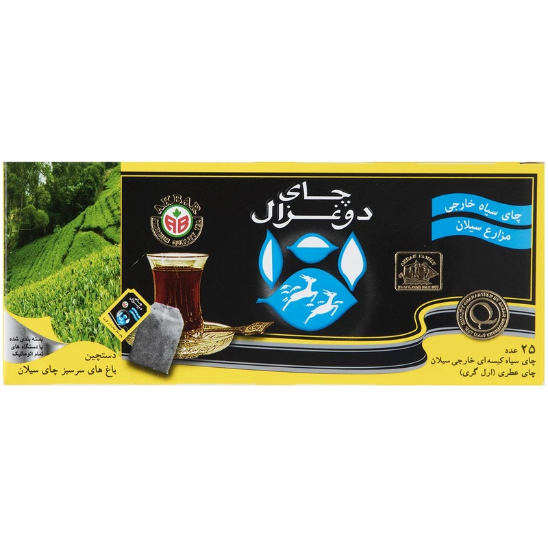 چای کیسه ای دوغزال مدل Earl Grey بسته 25 عددی