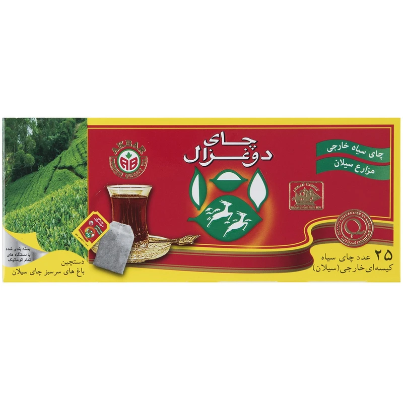 چای کیسه ای دو غزال بسته 25 عددی